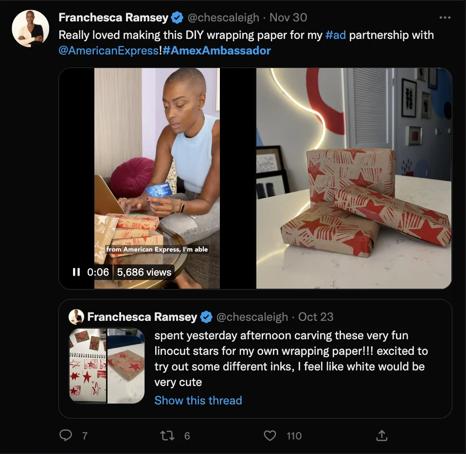 Franchesca Ramsey AmEx campaign example