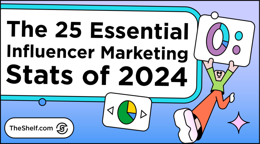 The 25 Essential Influencer Marketing Stats of 2024 (character holding up graph)