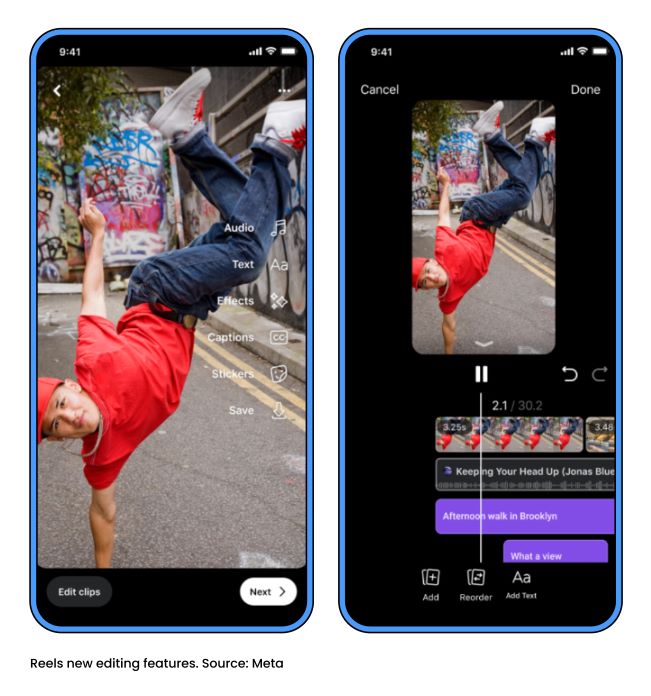 Reels new editing features from Meta